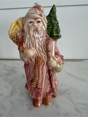 Vintage Silvestri Santa Ornament Figurine Pastel Colors